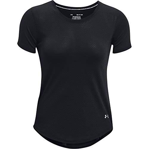 Under Armour Streaker SS Camiseta, Mujer, Black/Black/Reflective, XS