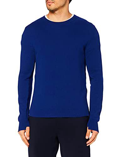 Falke Crew Neck Camiseta, Hombre, Azul Oscuro, Medium