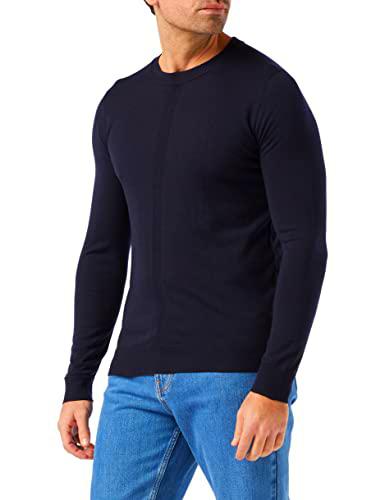 Falke Crew Neck Cuello Redondo, Hombre, Azul Oscuro, Medium