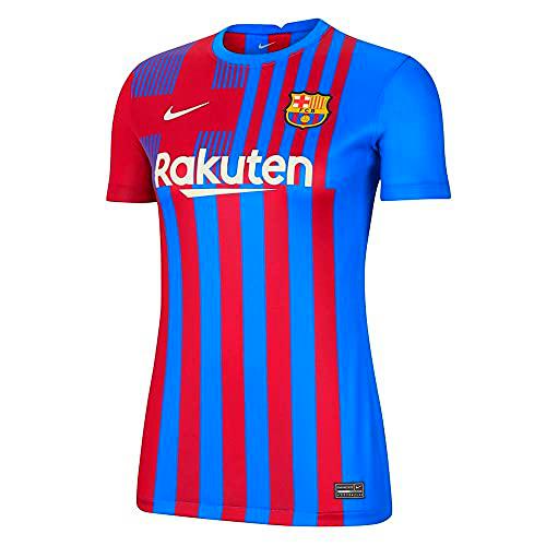 Nike - Barcelona FC Temporada 2021/22 Camiseta Primera Equipación Equipación de Juego, XL, Mujer