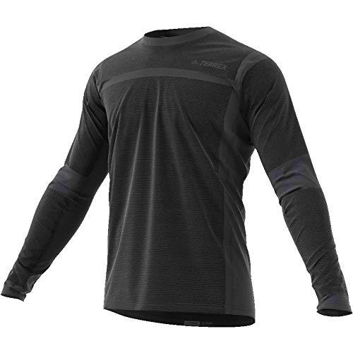 adidas Agravic Hyb LS Camiseta, Hombre, Gris (Carbon/Negro), 186