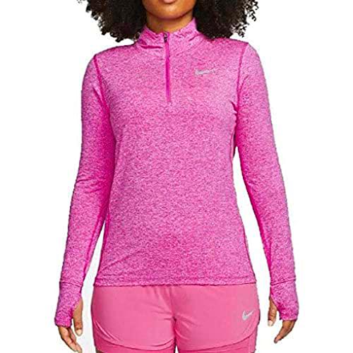 NIKE DF Element Top Hz Camiseta, Active Fucsia/Reflectante Silv