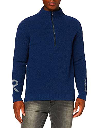 FALKE Turtle Pull Camiseta, Hombre, Azul Oscuro, Extra-Large