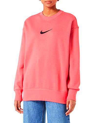 Nike NSW Phnx FLC Os Crems Camiseta, Adobe/Negro, XS para Mujer