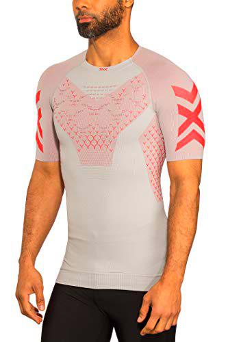 X-Bionic Twyce 4.0 Run Short Sleeve Shirt, Hombre, dolomite Grey/Sunset Orange, XXL